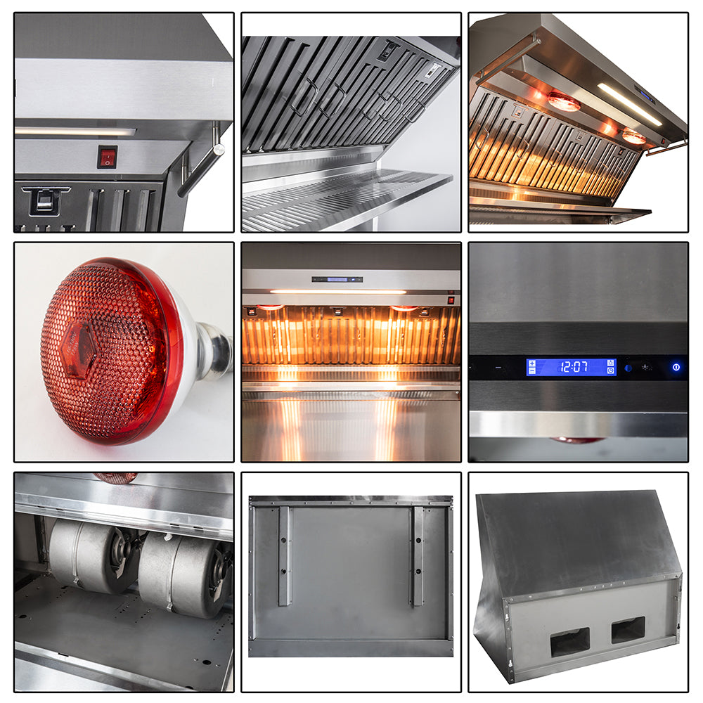 Forno Savona 36-Inch Wall Mount Range Hood, Baffle Filters, Backsplash Included