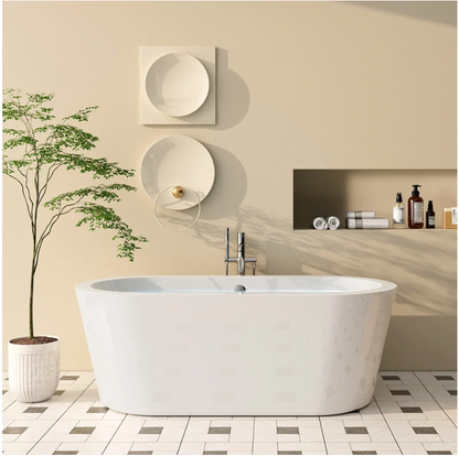 67" Freestanding Soaking Tub with Center Drain