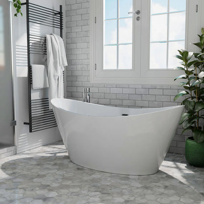 59" Freestanding Soaking Tub With Center Drain