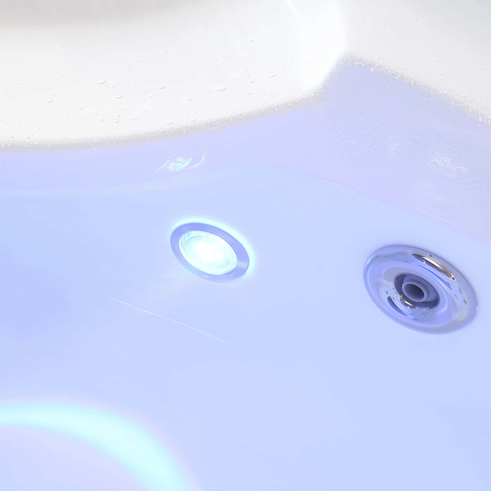 59" Alcove Whirlpool Inline Heater LED Tub With Left Drain