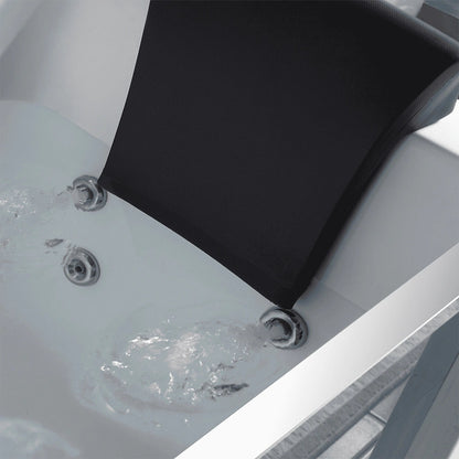 59" Alcove LED Whirlpool Bathtub With Center Drain