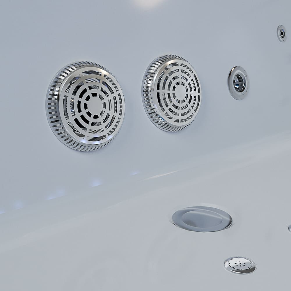 71 In. Freestanding Combination Massage 2-Person LED Tub With Center Drain
