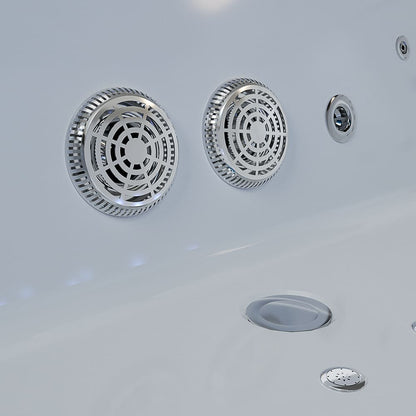 71 In. Freestanding Combination Massage 2-Person LED Tub With Center Drain