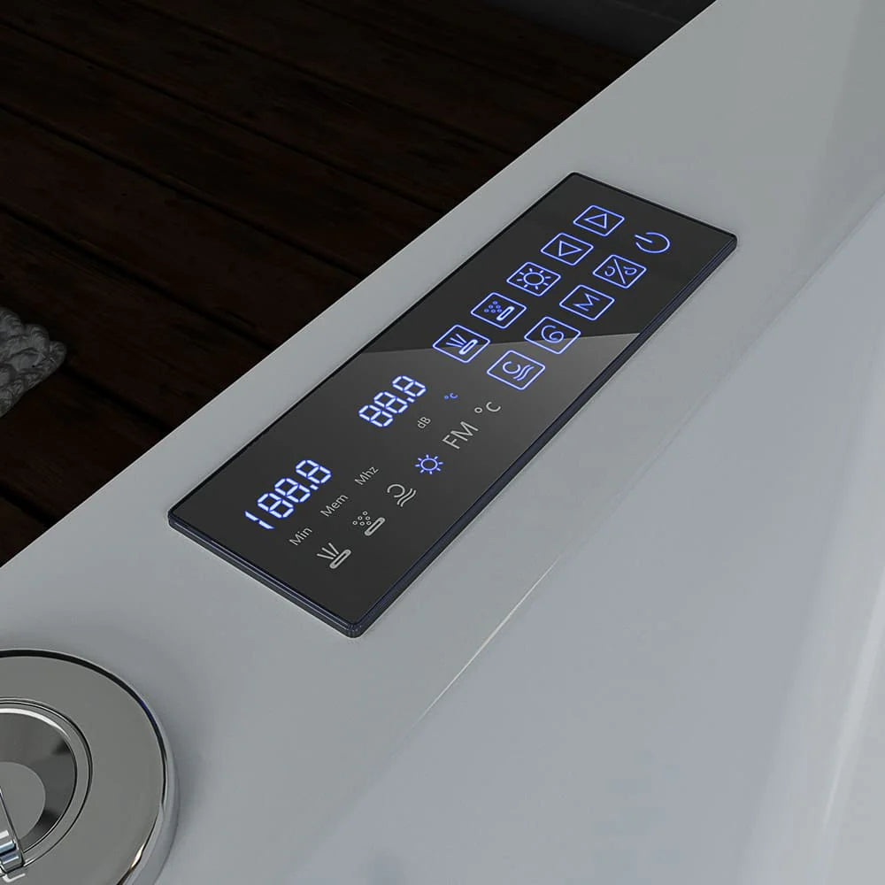 71 In. Freestanding Combination Massage 2-Person LED Tub With Center Drain