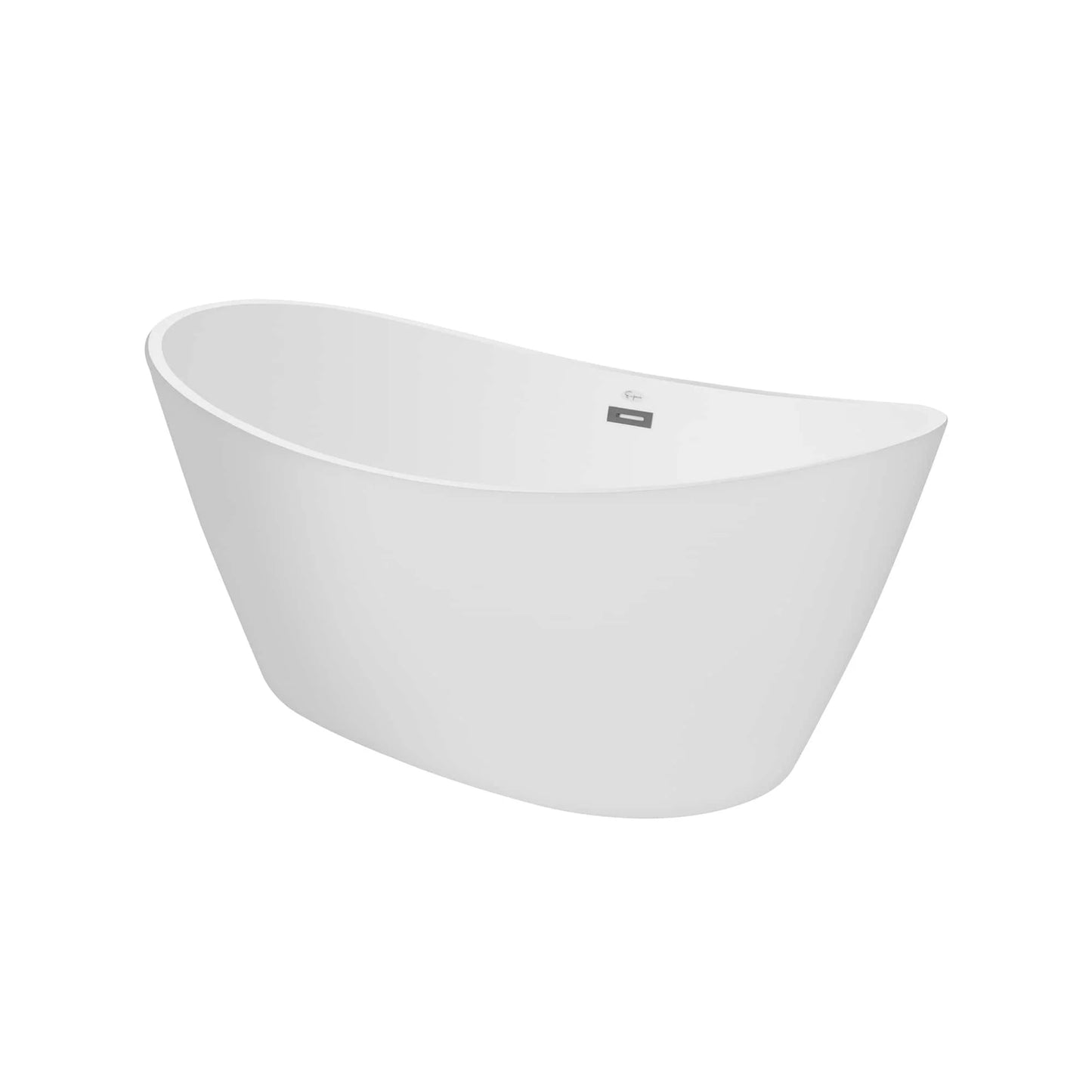 59" Freestanding Soaking Tub With Center Drain