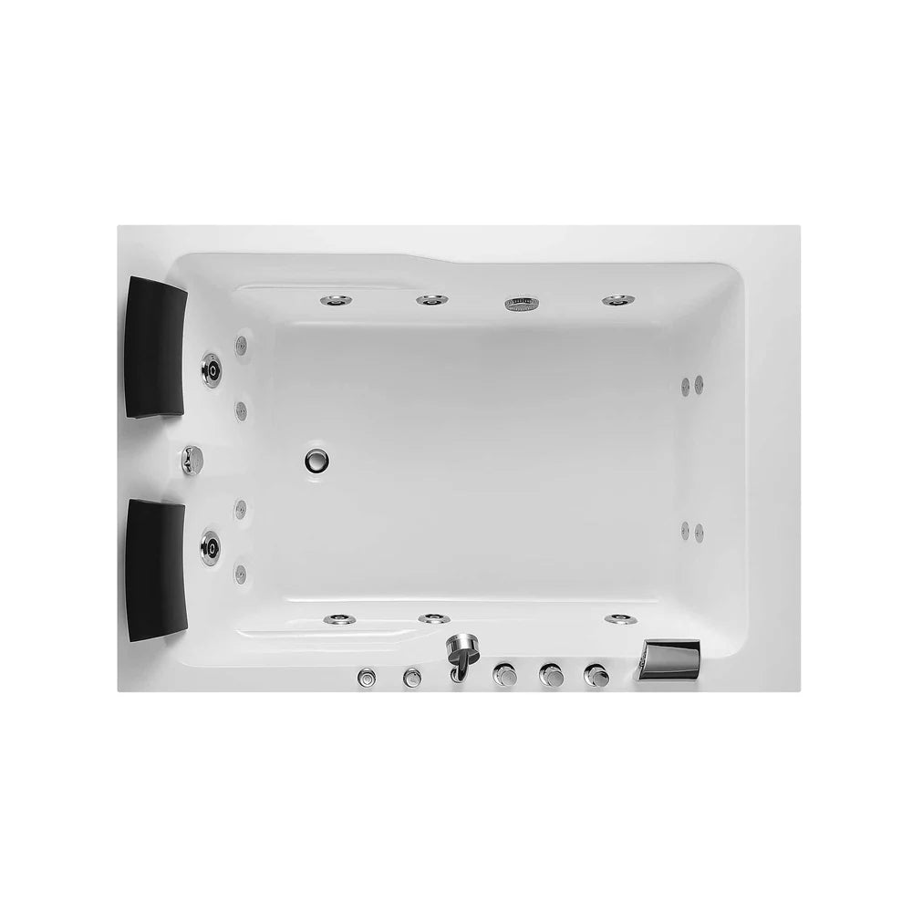 71" Alcove Whirlpool 2-Person Bathtub with Right Drain