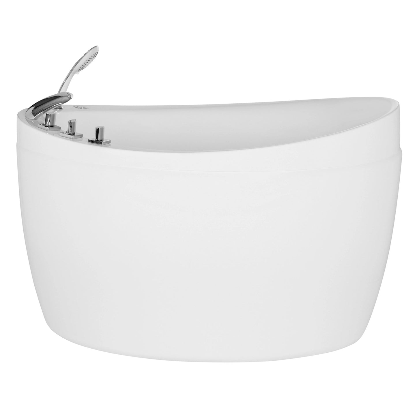 48" Freestanding Japanese-Style Air Massage Bathtub With Reversible Drain