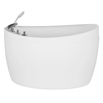 48" Freestanding Japanese-Style Air Massage Bathtub With Reversible Drain