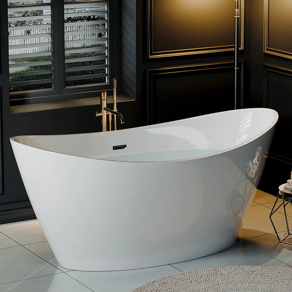 67" Freestanding Soaking Tub with Center Drain