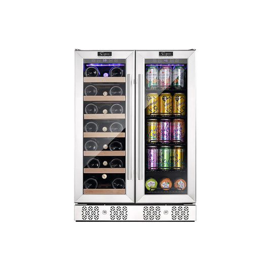 Empava 24" Dual Zone Wine And Beer Fridge Beverage Cooler