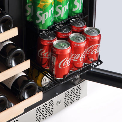 Empava 24" Dual Zone Wine And Beer Fridge Beverage Cooler