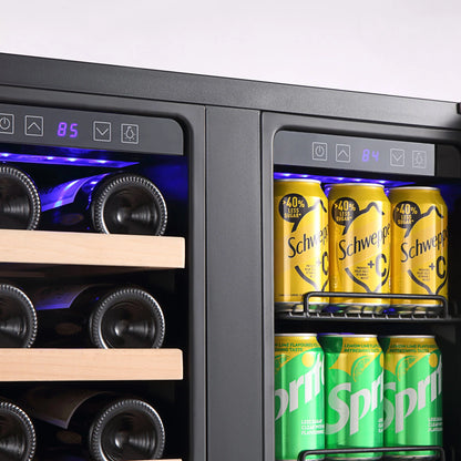 Empava 24" Dual Zone Wine And Beer Fridge Beverage Cooler