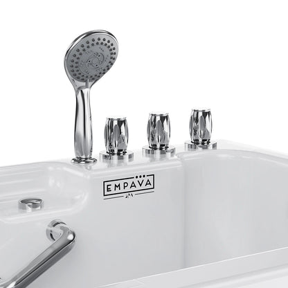 54" Alcove Inline Heater Whirlpool Walk-In Tub 2.0 Upgraded With Right Drain