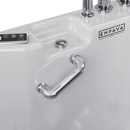 54" Alcove Inline Heater Whirlpool Walk-In Tub 2.0 Upgraded With Right Drain