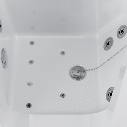 54" Alcove Inline Heater Whirlpool Walk-In Tub 2.0 Upgraded With Right Drain