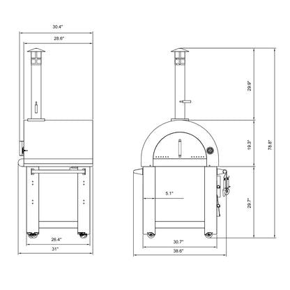 Empava Outdoor Wood Fired Pizza Oven