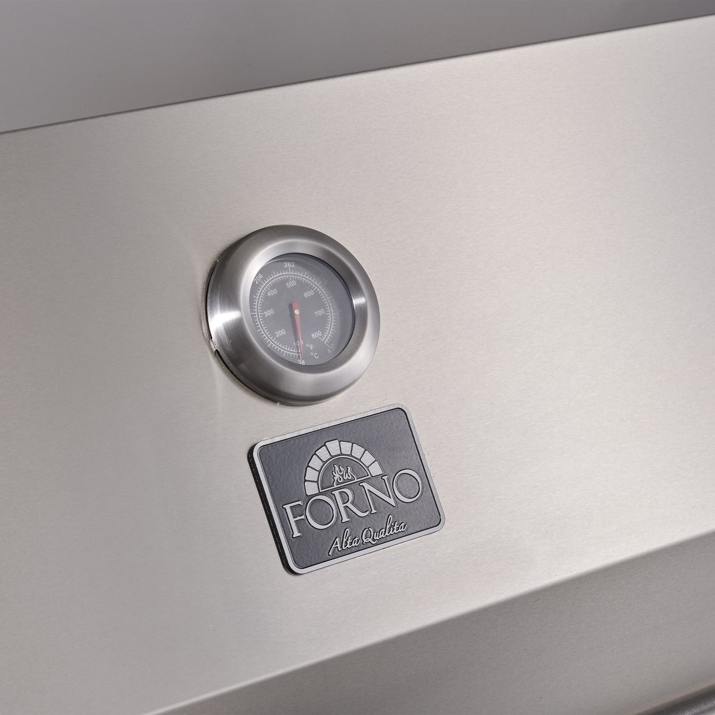 Forno Rimini Outdoor Kitchen 30" BBQ 62,600 BTU, 3 Burners with Sear & Rotisserie, 2.4 cu.ft. Beverage Center, Stainless Steel Sink, Black Cabinets & Gray Sintered Stone Countertop