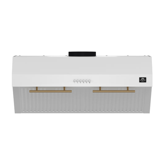 Forno Bari Espresso 30-Inch Under Cabinet Range Hood, White, 600 CFM, LED Lighting, Dishwasher-Safe Baffle Filters, 3-Speed Fan Control