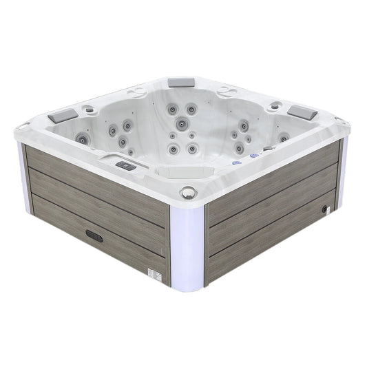 Luxury Freestanding 5-Person Square Outdoor Hot Tub