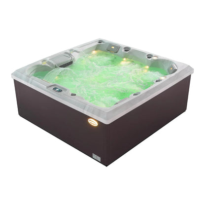 Luxury Freestanding 6-Person Square Outdoor Hot Tub