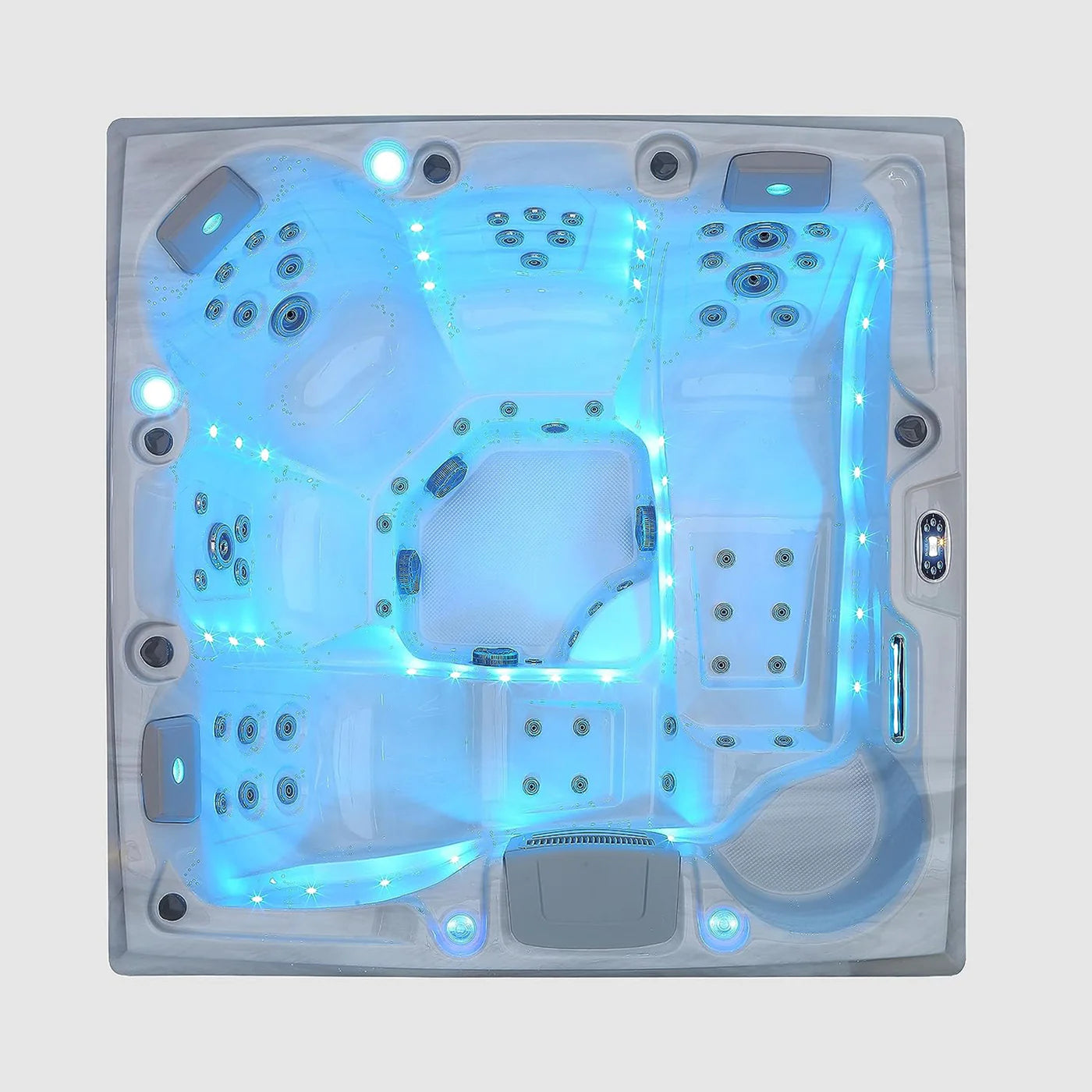 Luxury Freestanding 6-Person Square Outdoor Hot Tub