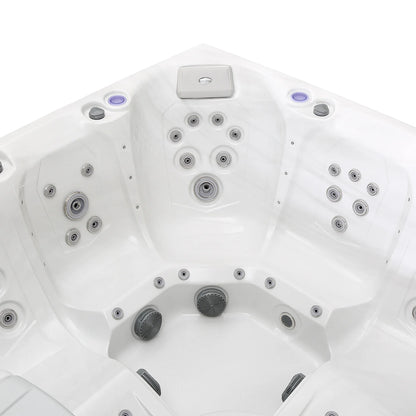 Luxury Freestanding 6-Person Square Outdoor Hot Tub