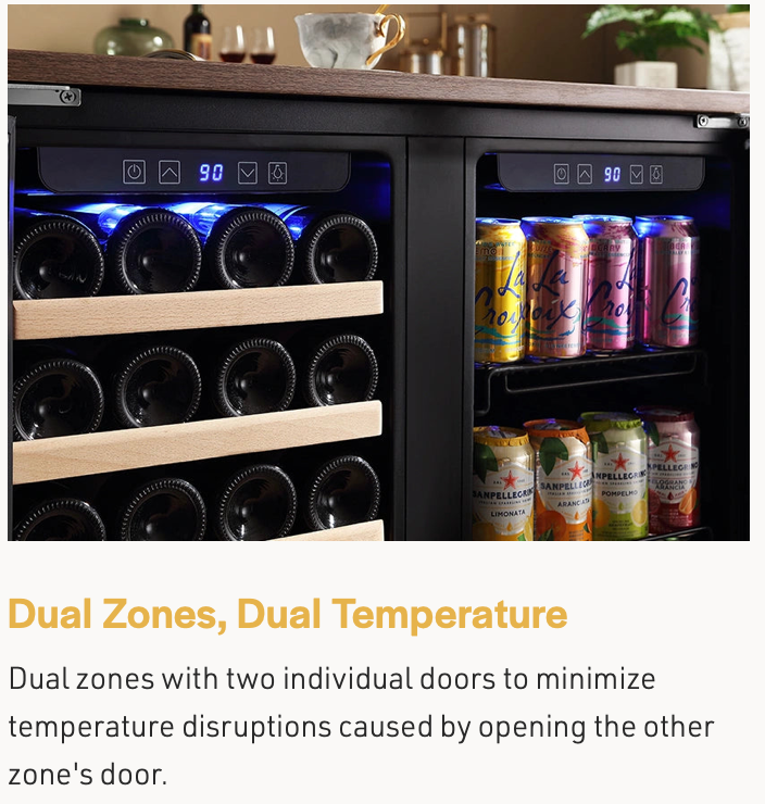 Empava Dual Zone Wine & Beverage Cooler Fridge